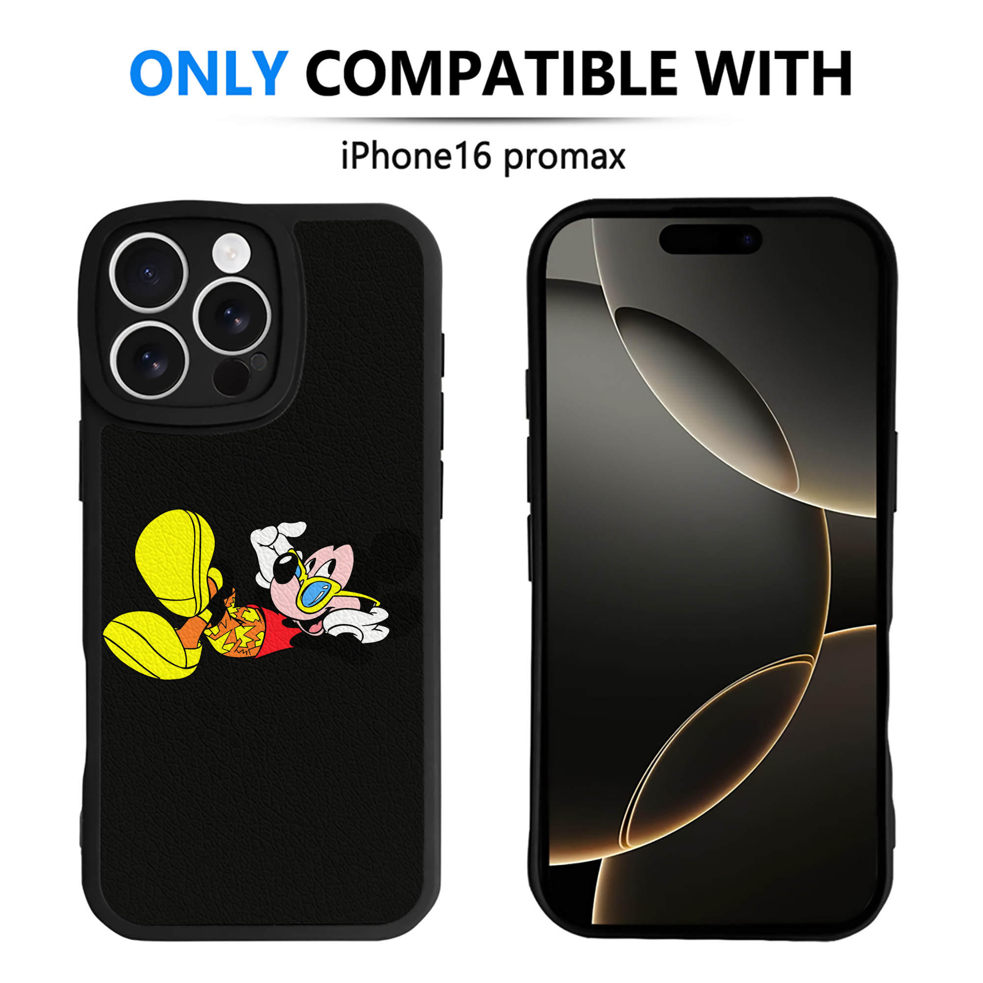 （画像用） ミッキーマウス Mickey Mouse 【iPhone 16シリーズ対応】シリコンスマホケース（レザー調） 材質：シリコン